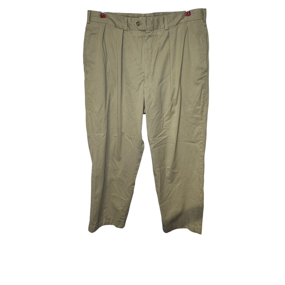 Bill's Khakis Men's Dress Pants Pleated Cuffed Straight Relaxed Chino Tan Sz. 38